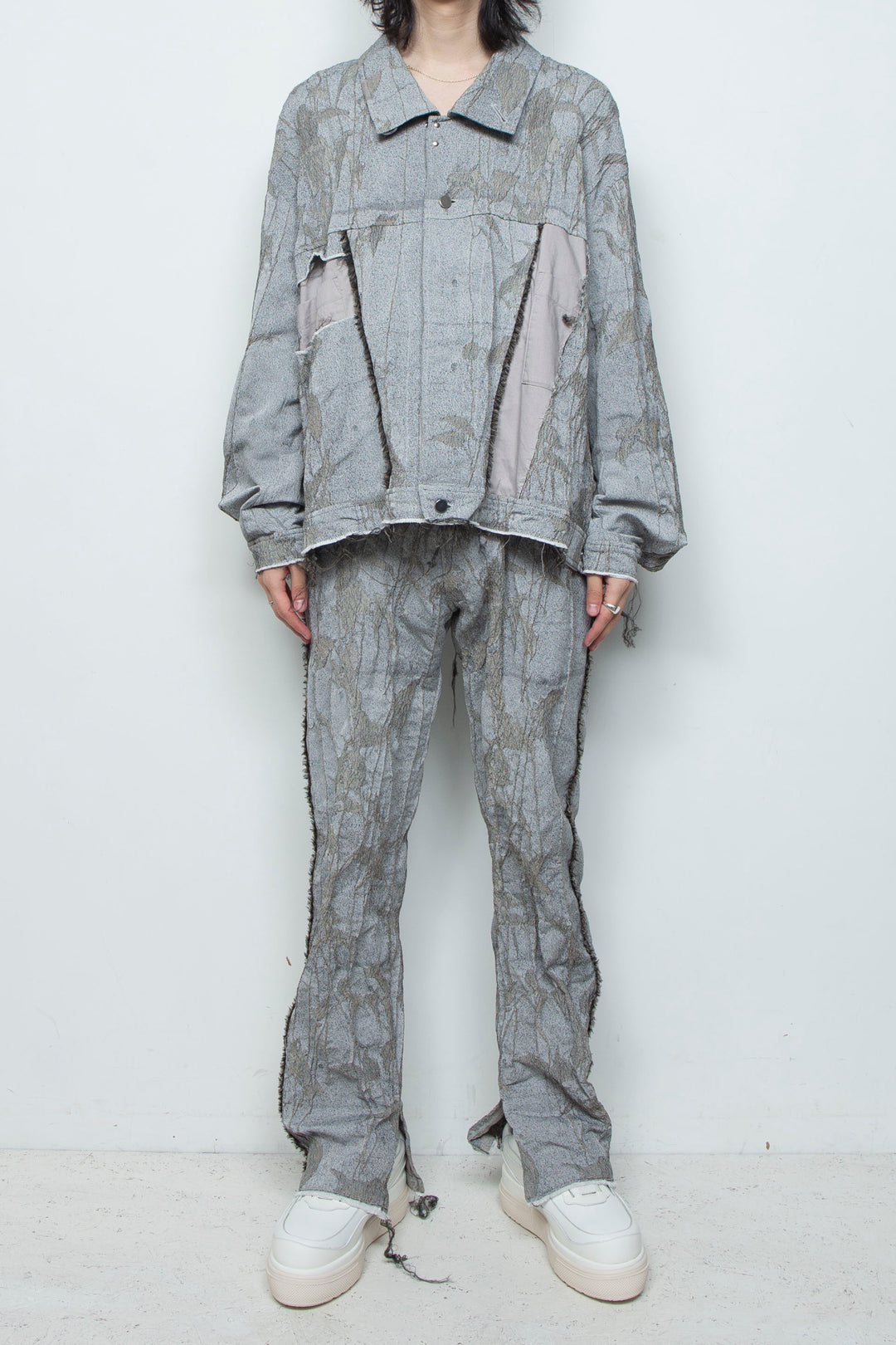 オリジナル蔦ジャガード再構築カーペンターデニムジャケット IVY CONCRETE
