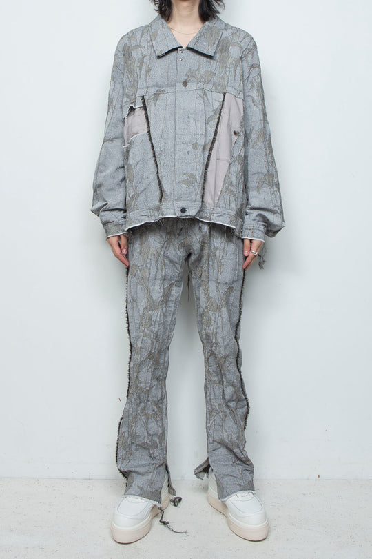 オリジナル蔦ジャガード再構築カーペンターデニムジャケット IVY CONCRETE