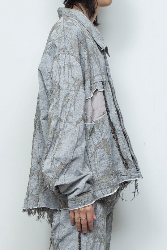 オリジナル蔦ジャガード再構築カーペンターデニムジャケット IVY CONCRETE