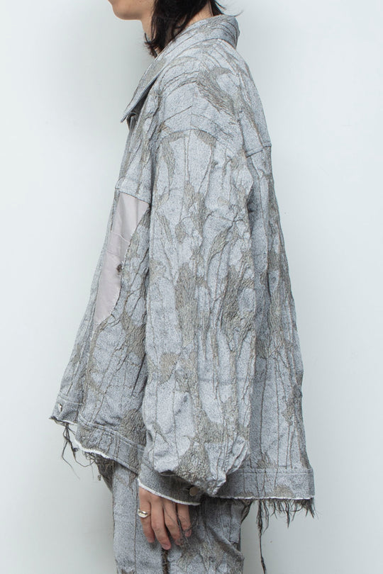 オリジナル蔦ジャガード再構築カーペンターデニムジャケット IVY CONCRETE