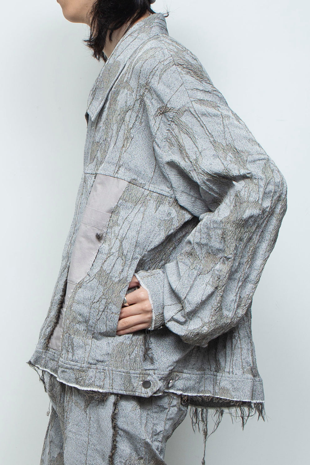 オリジナル蔦ジャガード再構築カーペンターデニムジャケット IVY CONCRETE