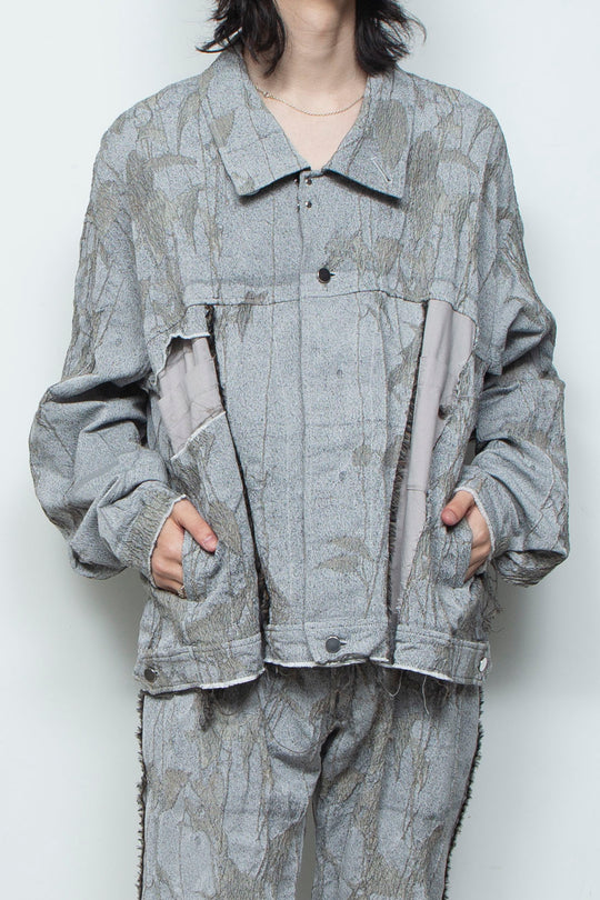 オリジナル蔦ジャガード再構築カーペンターデニムジャケット IVY CONCRETE
