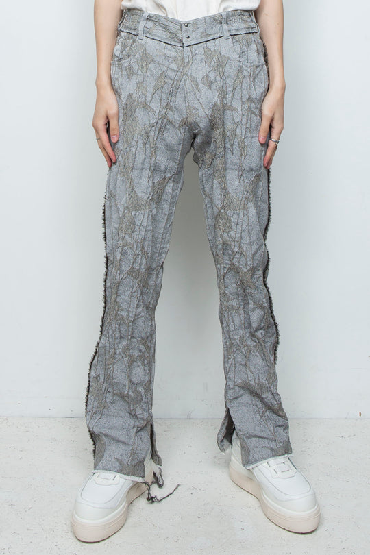 オリジナル蔦ジャガードローライズ5Pセミフレアパンツ IVY CONCRETE