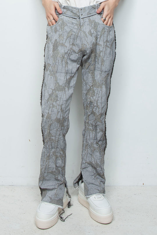 オリジナル蔦ジャガードローライズ5Pセミフレアパンツ IVY CONCRETE