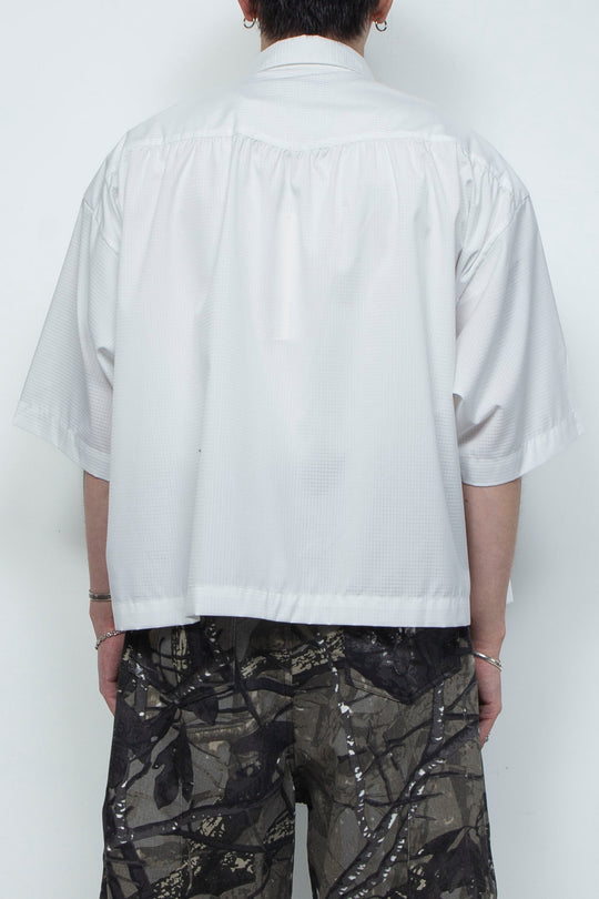 Supima Tech Broadcloth Gathered Shirt WHITE