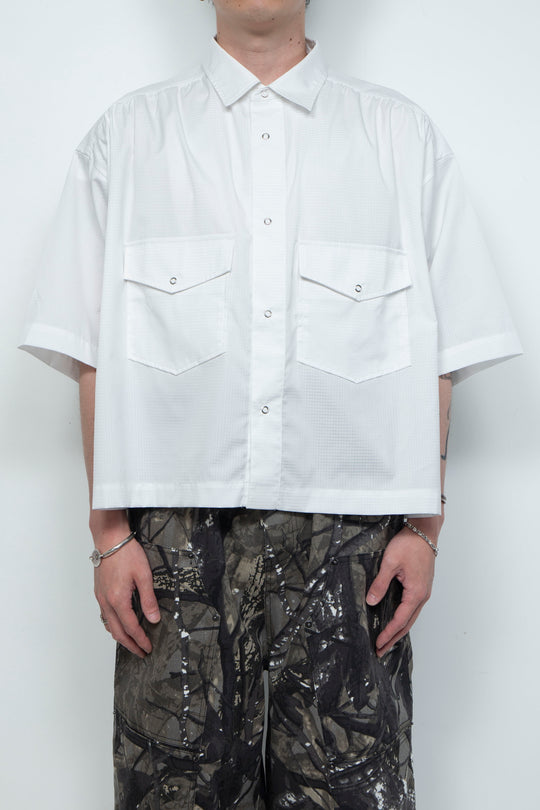 Supima Tech Broadcloth Gathered Shirt WHITE