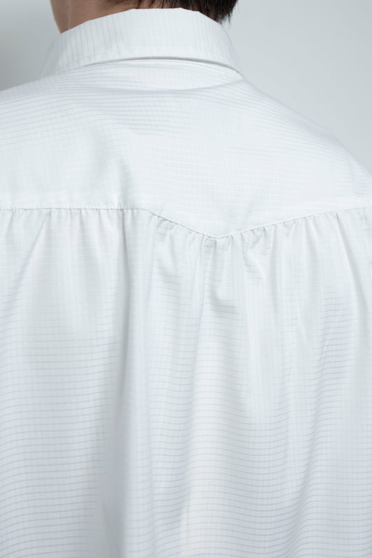 Supima Tech Broadcloth Gathered Shirt WHITE