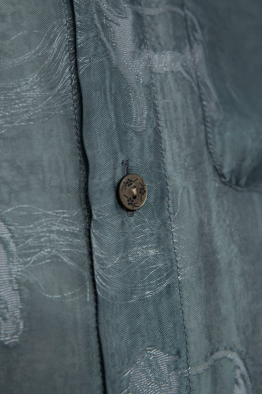 "MERCED" Modified Lambscape Jaqurd Shirt SAGE GREEN
