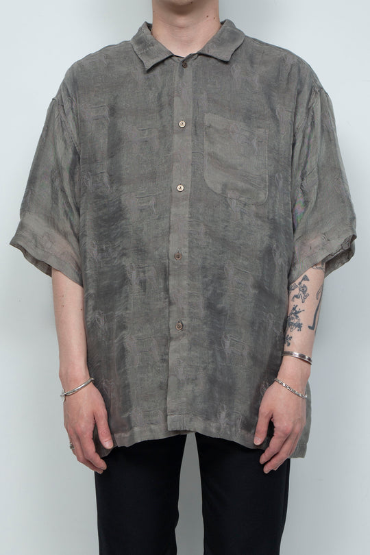 "MERCED" Modified Lambscape Jaqurd Shirt L.BROWN