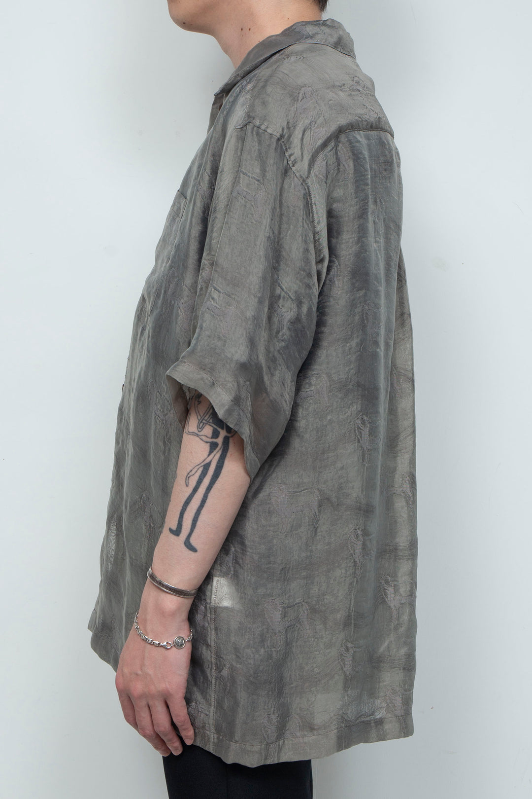 "MERCED" Modified Lambscape Jaqurd Shirt L.BROWN