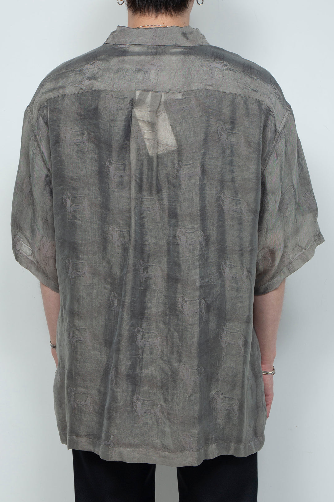 "MERCED" Modified Lambscape Jaqurd Shirt L.BROWN