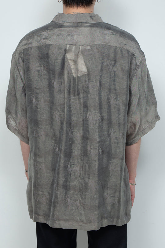 "MERCED" Modified Lambscape Jaqurd Shirt L.BROWN