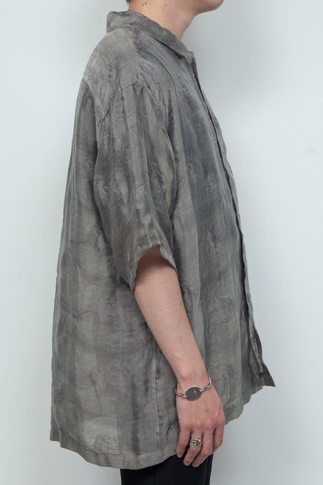 "MERCED" Modified Lambscape Jaqurd Shirt L.BROWN