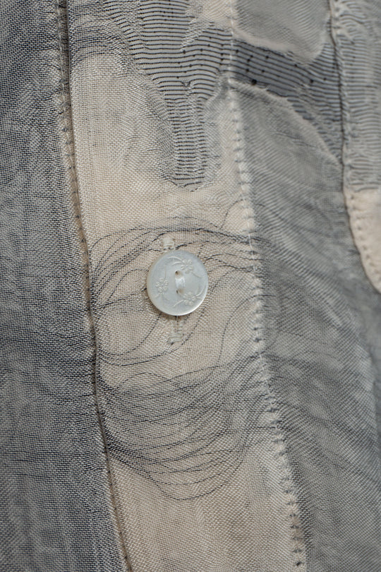 "MERCED" Modified Lambscape Jaqurd Shirt IVORY