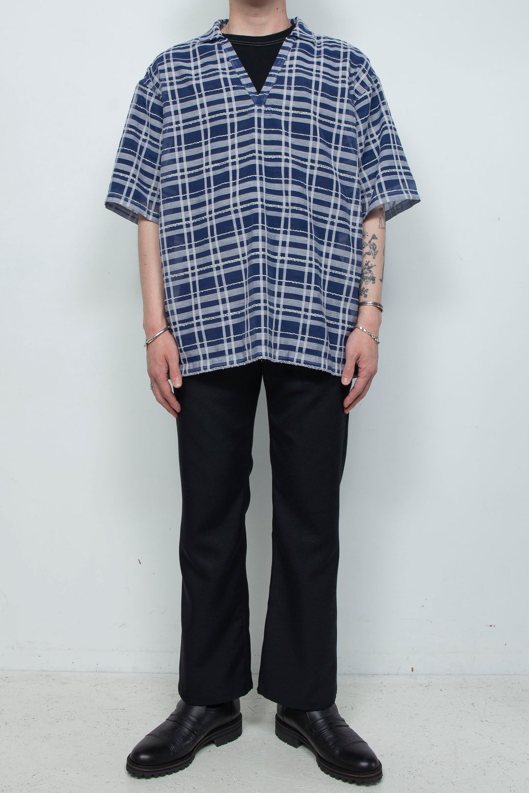 "HOME" Relax Pullover Shirt BLUE