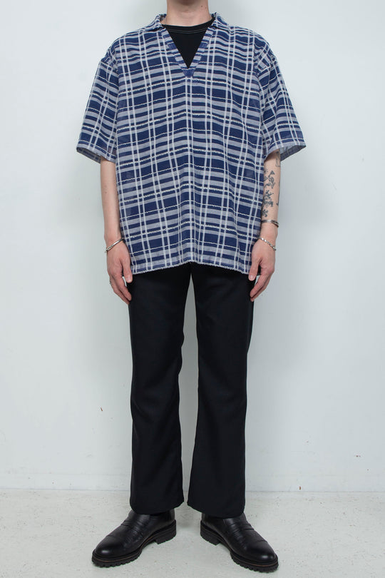 "HOME" Relax Pullover Shirt BLUE