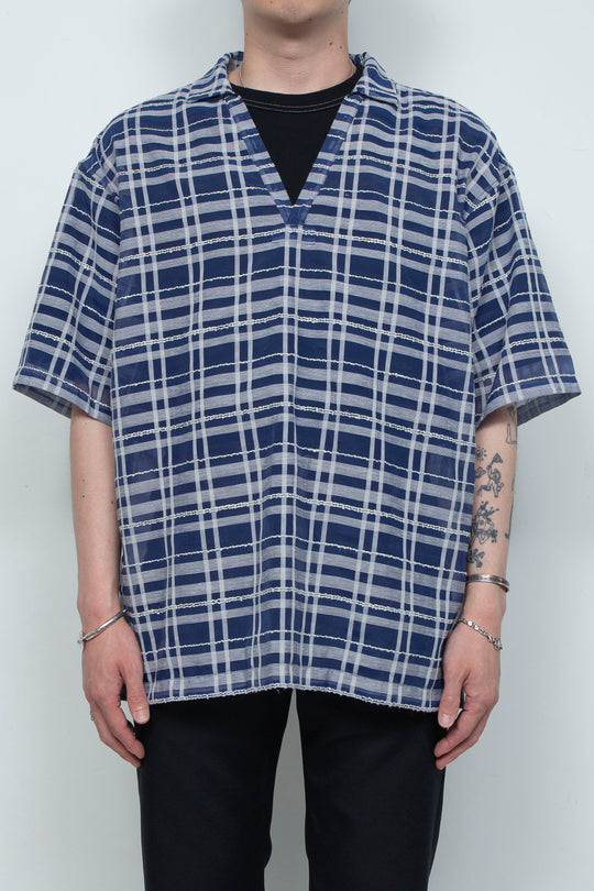 "HOME" Relax Pullover Shirt BLUE