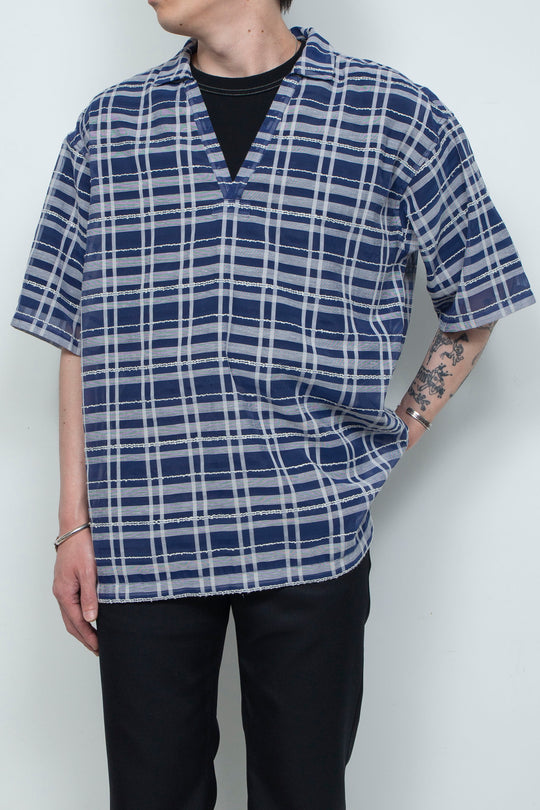 "HOME" Relax Pullover Shirt BLUE
