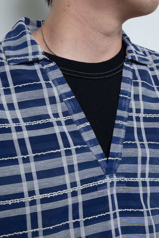 "HOME" Relax Pullover Shirt BLUE