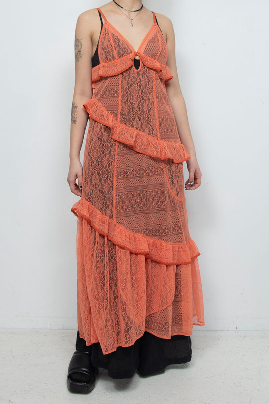 Lace Camisole Dress Orange