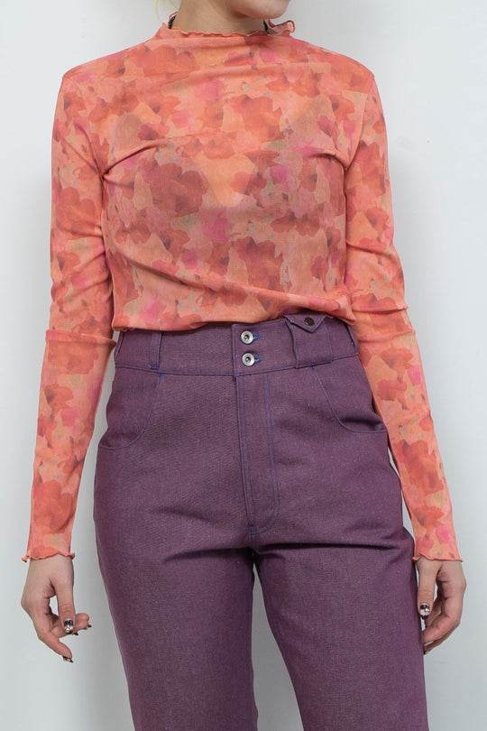 Snapdragon Floral Print Fitted Top Pink
