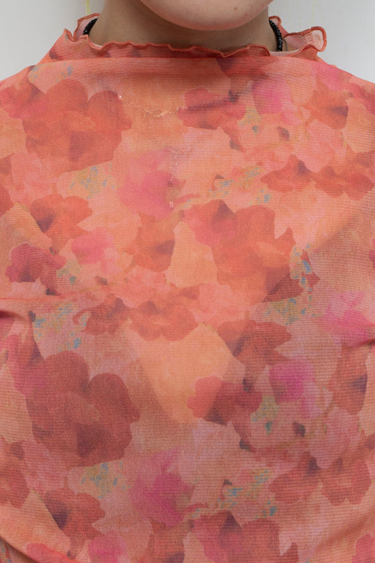 Snapdragon Floral Print Fitted Top Pink