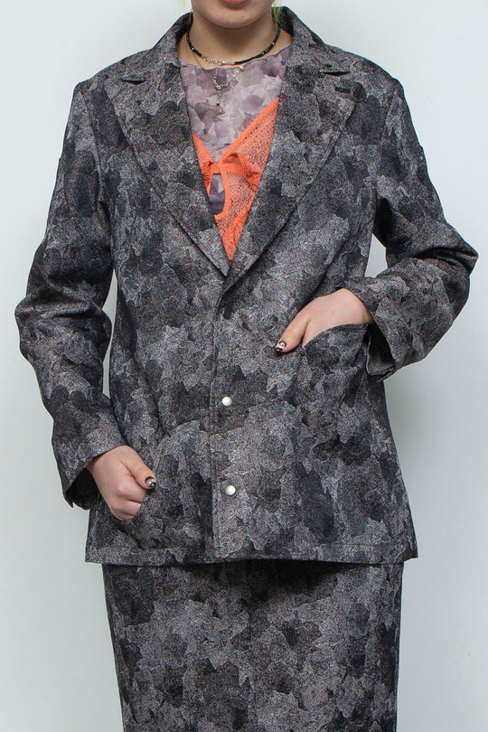 Snapdragon Floral Jacquard Jacket Grey