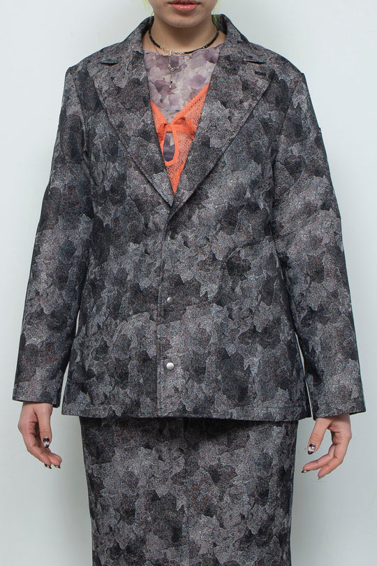 Snapdragon Floral Jacquard Jacket Grey