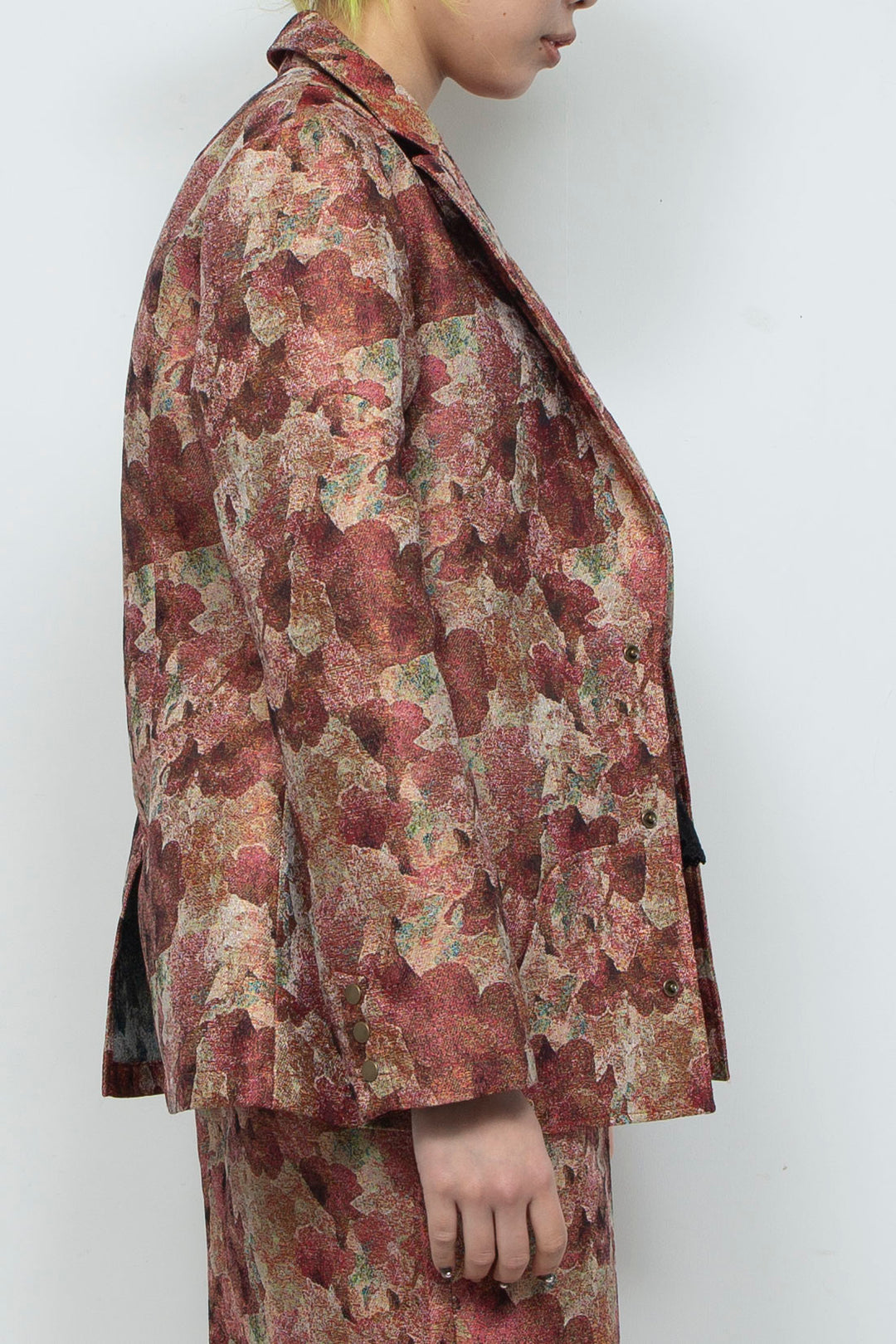 Snapdragon Floral Jacquard Jacket Red