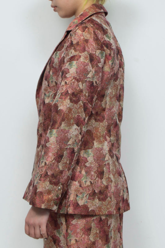 Snapdragon Floral Jacquard Jacket Red