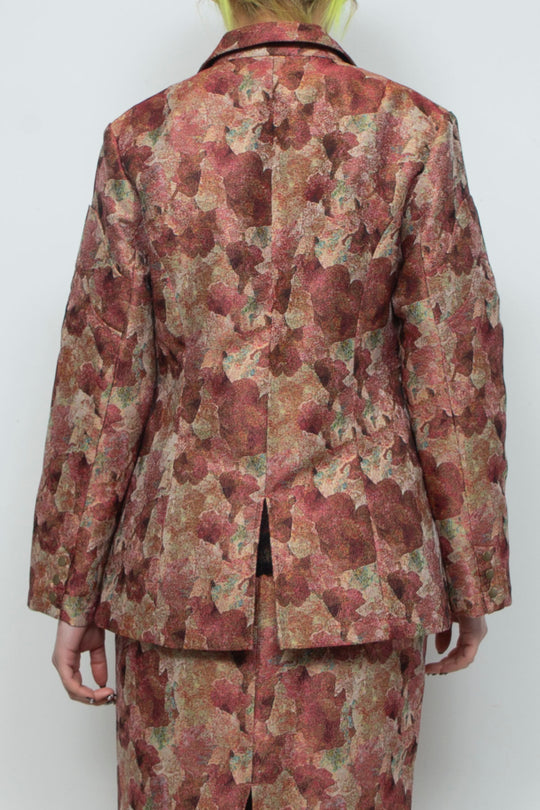 Snapdragon Floral Jacquard Jacket Red