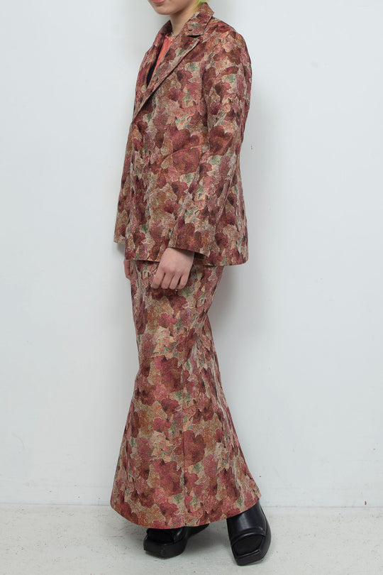 Snapdragon Floral Jacquard Jacket Red