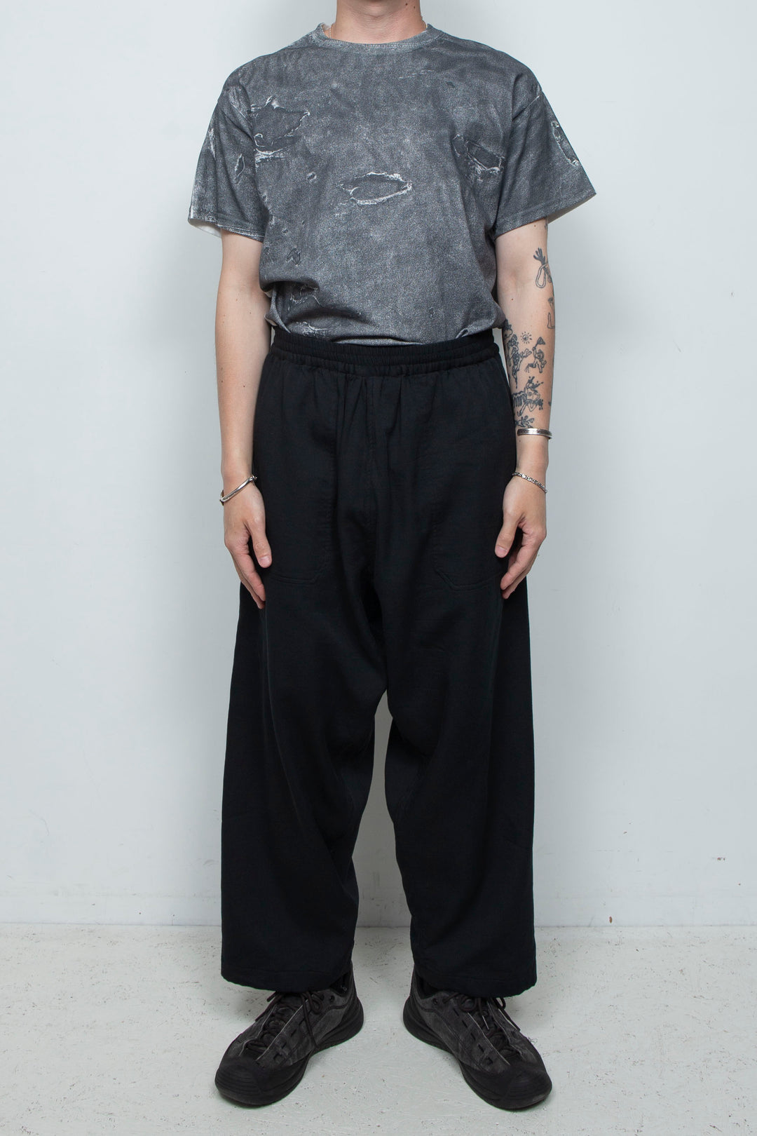 Overlap Wide Easy Pants Black
