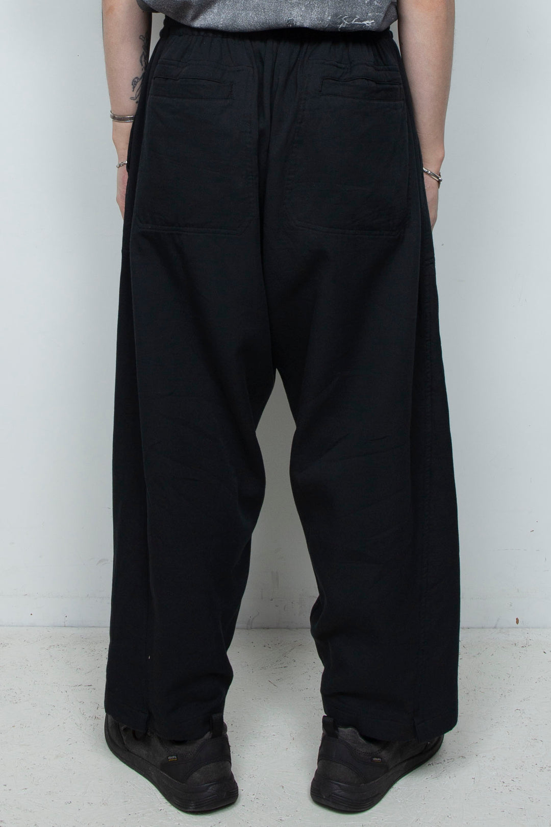Overlap Wide Easy Pants Black