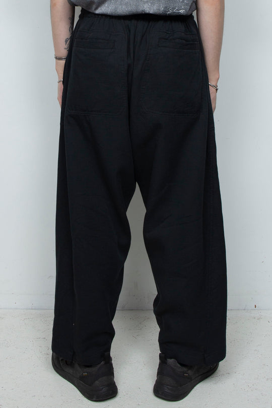 Overlap Wide Easy Pants Black