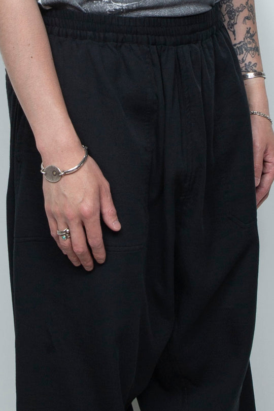 Overlap Wide Easy Pants Black