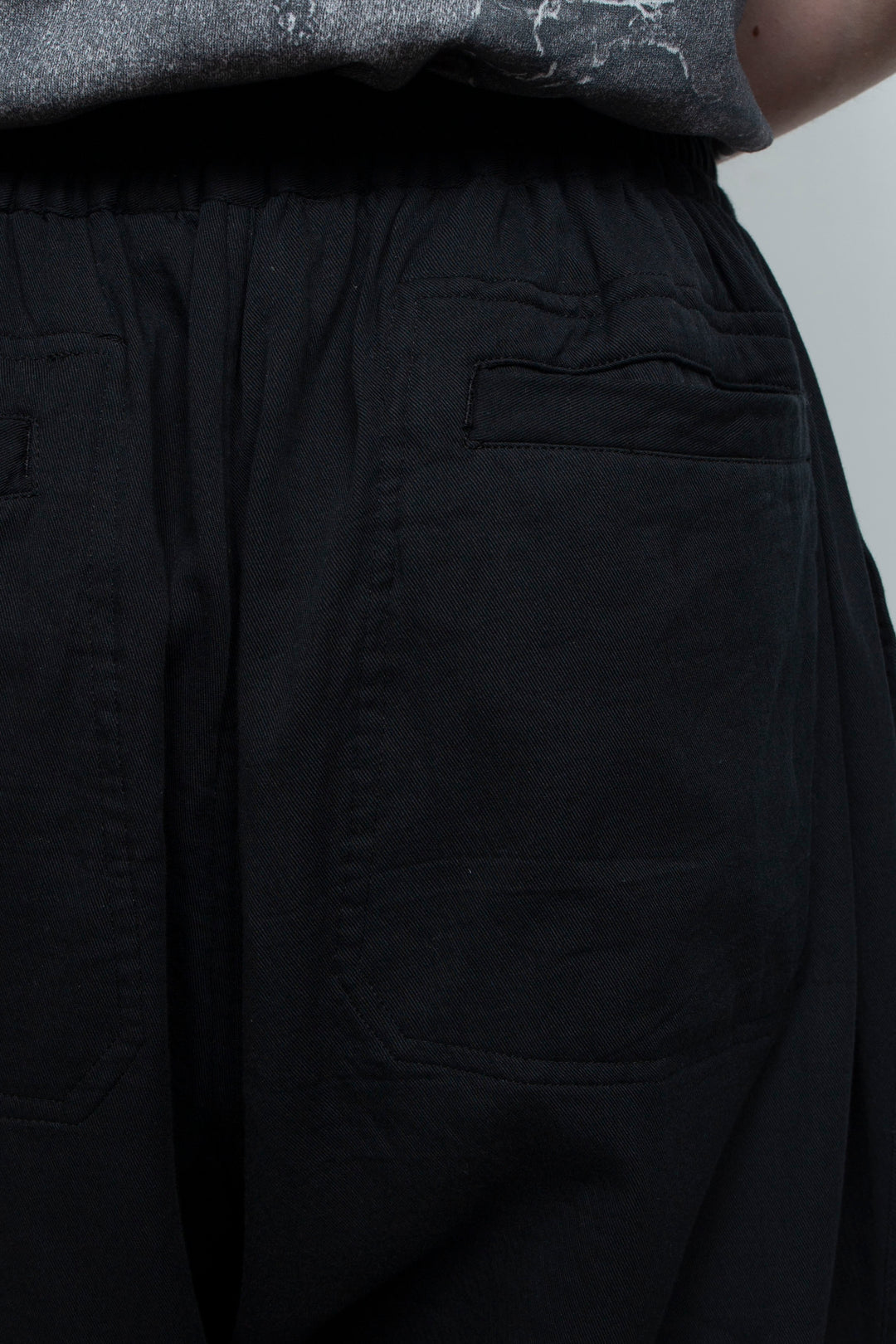 Overlap Wide Easy Pants Black