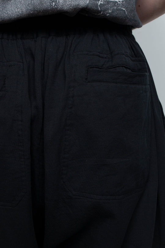Overlap Wide Easy Pants Black