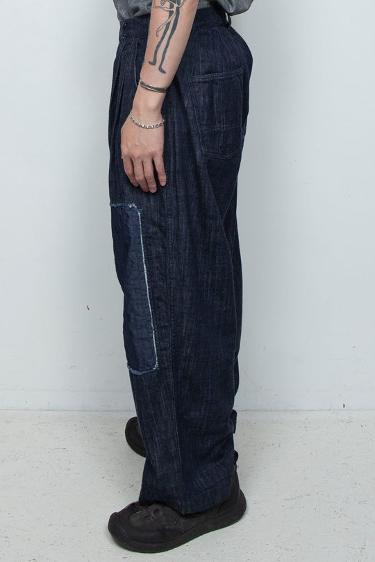 Denim 2tuck Pants Indigo Blue