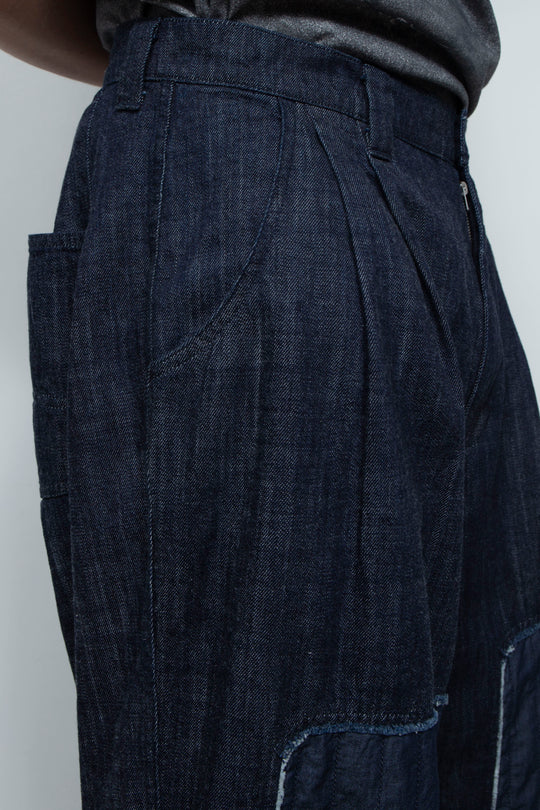Denim 2tuck Pants Indigo Blue