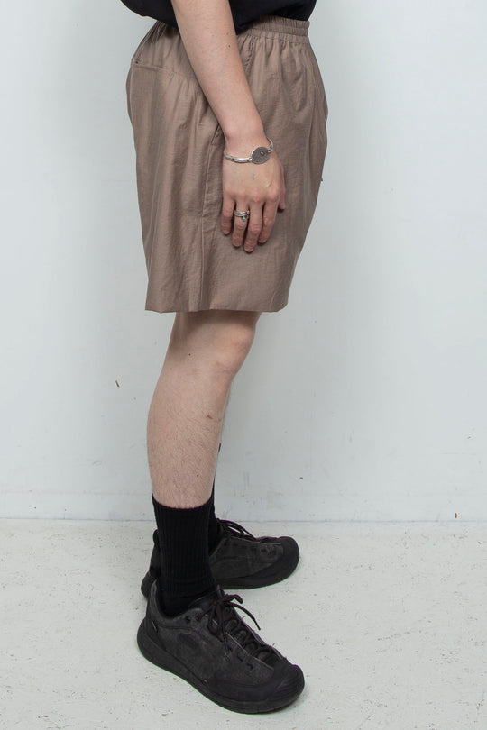 Fold Back Easy Shorts Dark Beige