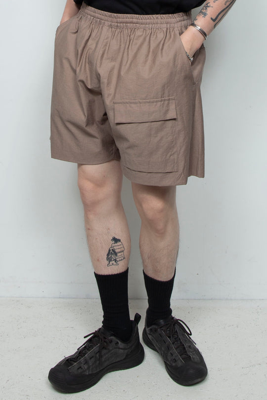 Fold Back Easy Shorts Dark Beige