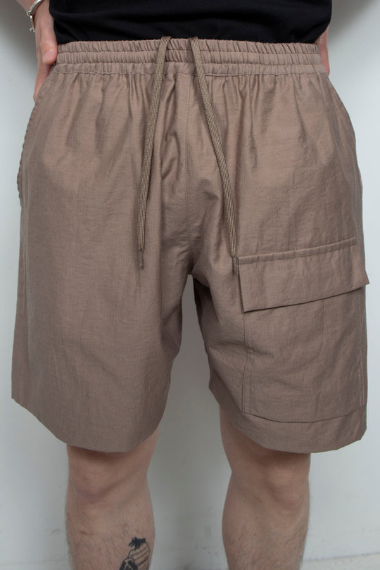 Fold Back Easy Shorts Dark Beige