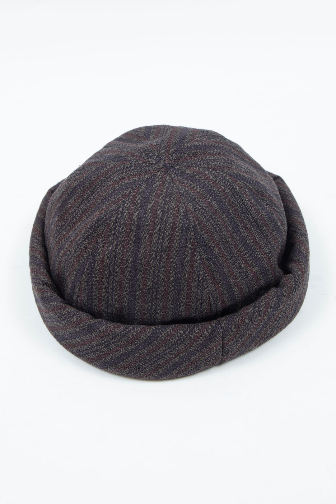 Dobby Stripe Roll Cap Charcoal Gray
