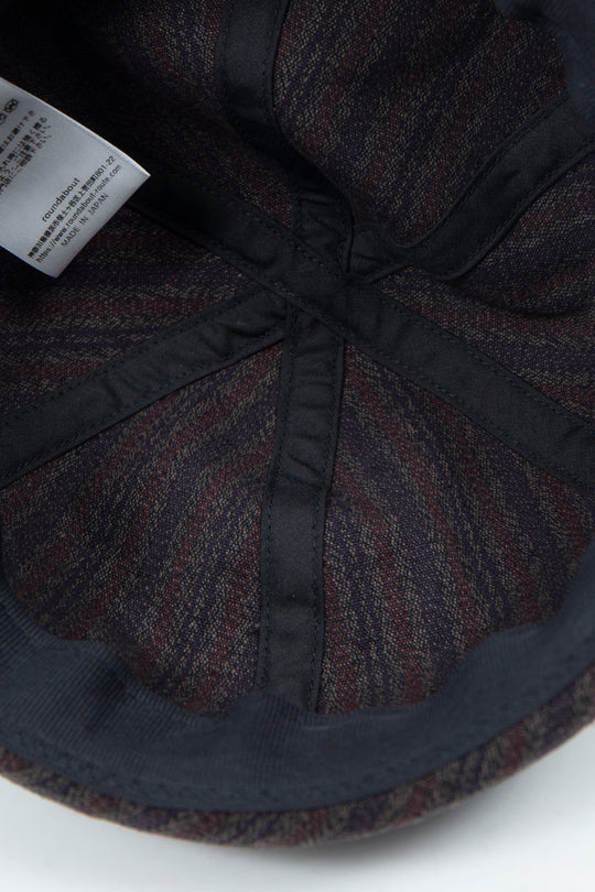 Dobby Stripe Roll Cap Charcoal Gray