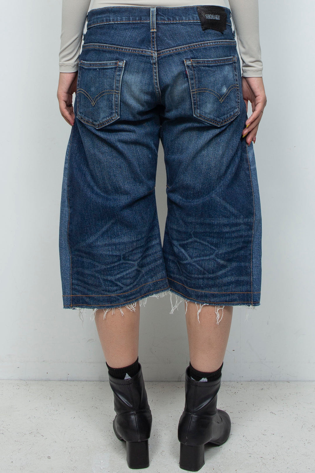 DENIM 3D SHAPE COCOON PANTS (SHORTS)
