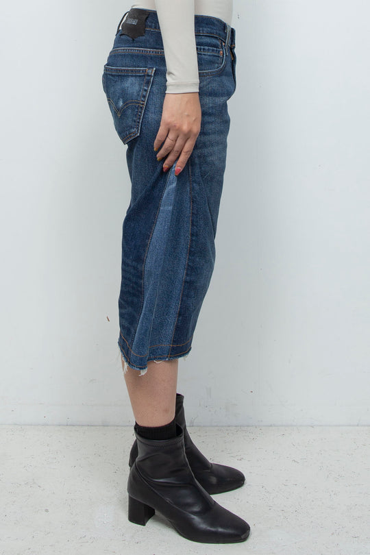DENIM 3D SHAPE COCOON PANTS (SHORTS)