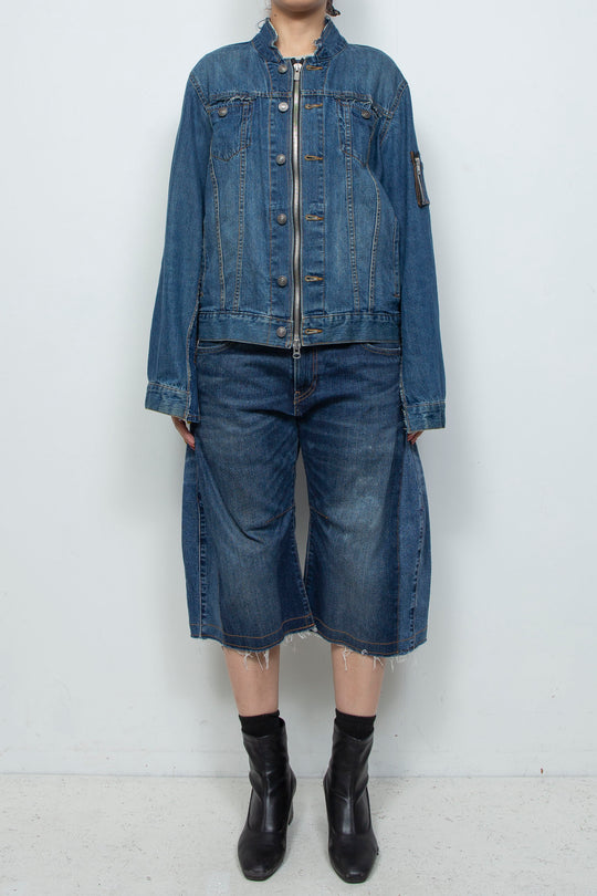 DENIM 3D SHAPE COCOON PANTS (SHORTS)