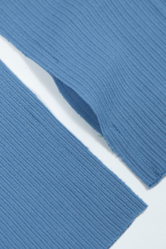 Rib Knit Arm Cover Blue