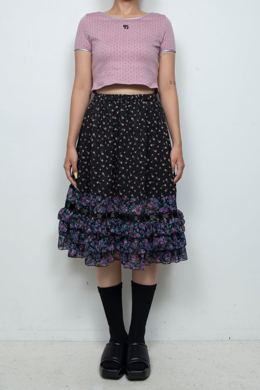Ribbon Gently Skirt Black